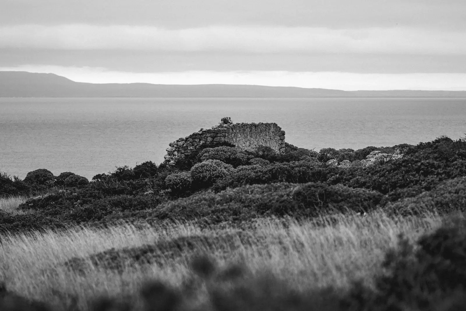 Ruins of a Roman villa on San Nicola, with the sea beyond