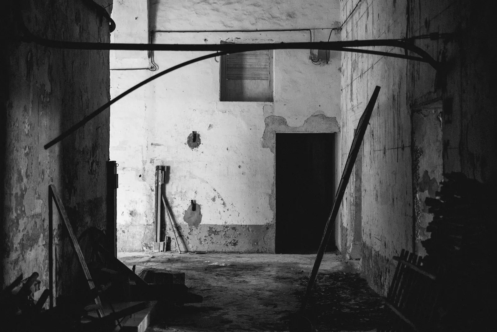 Abandoned corridor in the ecclesiastical complex of San Nicola